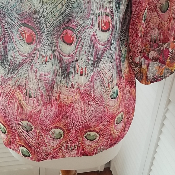 FIG AND FLOWER ANTHROPOLOGIE SILKY BLOUSE SZ SMALL - Picture 6 of 8